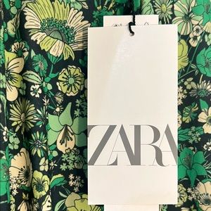 Zara Dress with Green Floral Pattern